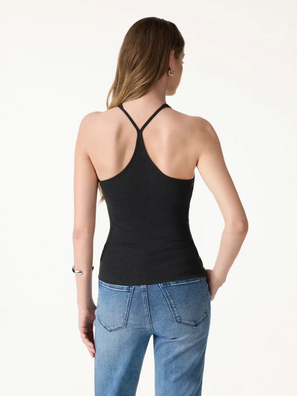 NWT OGL Lyocell Wool Sweat-Wicking Scoop Neck Bra Tank in Navy - Picture 2 of 2
